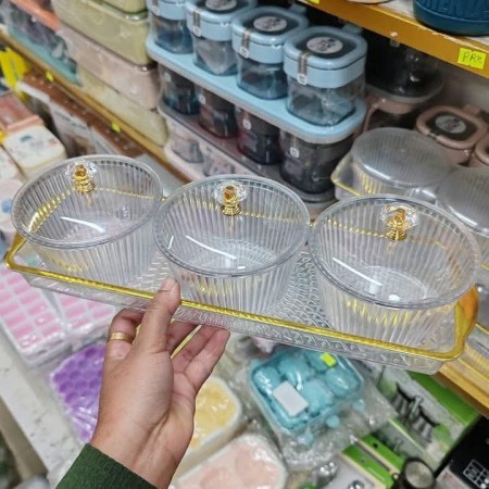 3 pcs Set Serving Dish Round Shape